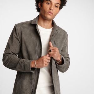 New! John Varvatos, Suede Shirt Jacket, Size: 52 (U.S. 42).  Color: Grey HTHR
